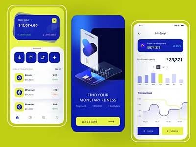 Finance service - Mobile app Design bank bank app banking bitcoin blockchain crypto crypto currency currency finance finance app fintech fintech app mobile mobile app mobile app design sylgraph tech trending ui design wallet