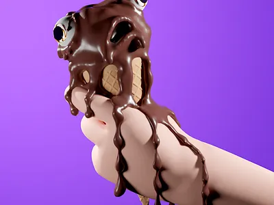 Chocolate DROOP 3d 3d art adobe art direction bitcoin blender blender artwork blender3d blockchain c4d character art cinema4d design ice cream illustration melting metaverse nft nft collection pbr