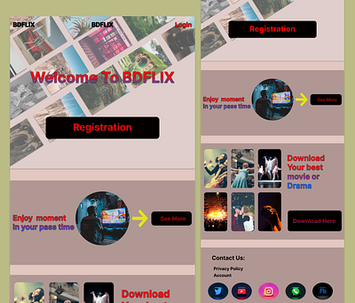 Ui Landing page design BD Flix branding design e commerce figma illustration landing page ui web page