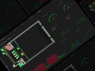 Floor map occupancy & traffic - Digital twin admin dashboard admin interface admin them analytics dark dashboard dark theme dashboard dashboard design digital twin interface ui ux ux ui dashboard