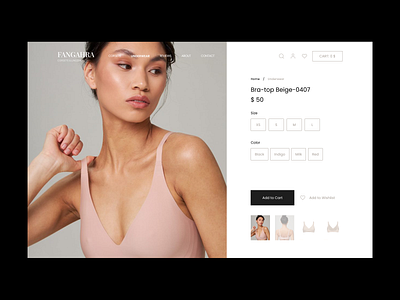 Fangahra lingerie store beauty branding corsets design lingerie typography ui underwear ux