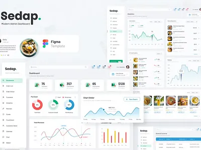 Sedap - Modern Restaurant Admin Dashboard Template admin analytics app dashboard dashboard design data design graphs graphs design graphs designs interface landing minimal saas ui ui design user ux ux design website