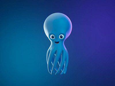 Sedai Octopus Character 3d 3d animation 3d character 3d motion 3d octopus animation character design graphic design motion graphics octopus ui