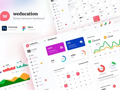 Weducation - School Admission Admin Dashboard UI Graphs admin analytics app dashboard dashboard design data design graphs graphs design graphs designs interface landing minimal saas ui ui design user ux ux design website
