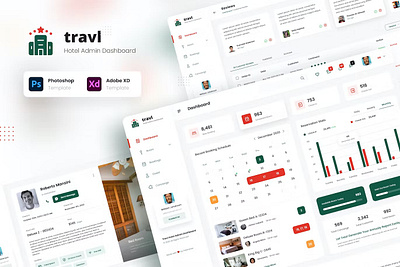 Travl - Hotel Admin Dashboard PSD Graphs admin analytics app dashboard dashboard design data design graphs graphs design graphs designs interface landing minimal saas ui ui design user ux ux design website