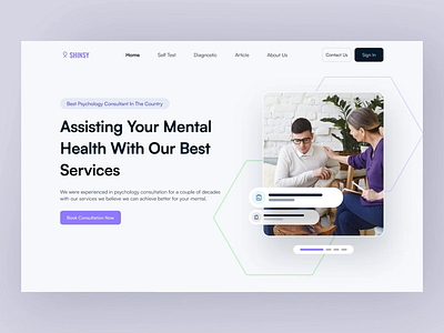 [Animated] Shinsy - Psychology Consultation Landing Page animation clean consultant design figma hero interaction interaction design landing page mental mental health professional prototype psychology simple ui ui animation uiux website