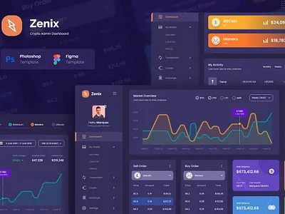 Zenix - Crypto Admin Dashboard Graphs admin analytics app dashboard dashboard design data design graphs graphs design graphs designs interface landing minimal saas ui ui design user ux ux design website