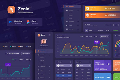 Zenix - Crypto Admin Dashboard Graphs admin analytics app dashboard dashboard design data design graphs graphs design graphs designs interface landing minimal saas ui ui design user ux ux design website