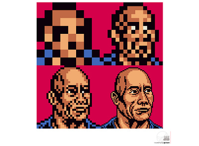 NeoPop Dwayne Johnson 80s 90s design graphic design illustration logo nft photoshop pixel ui