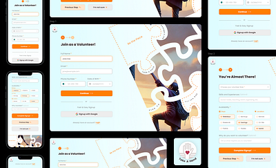 Volunteer Work Signup Form form logo signup ui volunteer work