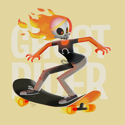 Ghost rider ghost rider illustration skate