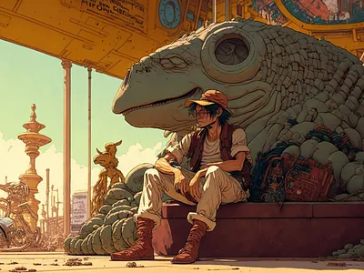 Creature 1 ai anime art color concept design digital gradient illustration light midjourney minimal painting photoshop simple