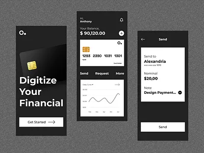 Finance Service App app dark mode design fincance graphic design mobile app ui