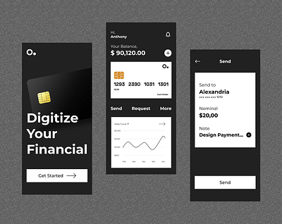 Finance Service App app dark mode design fincance graphic design mobile app ui