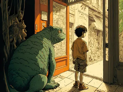 Creature 2 ai anime art color concept design digital gradient illustration light midjourney minimal painting photoshop simple