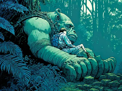 Creature 5 ai anime art color concept design digital gradient illustration light midjourney minimal painting photoshop simple