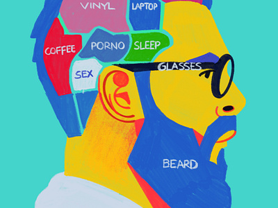 Hipster beard character design hipster illustration illustrator people portrait portrait illustration procreate
