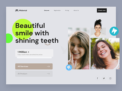 Dental care | Exploration app application care clean dashboard dental design designer doctor graphic design health landingpage mobile treatment ui uidesign ux website white