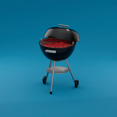 Charcoal BBQ 3d 3dmodel bbq c4d design grill low poly redshift