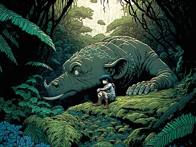 Creature 4 ai anime art color concept design digital gradient illustration light midjourney minimal painting photoshop simple