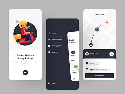 Food Delivery App Concept app design application delivery app delivery service design food app food delivery food delivery app mobile app mobile app design mobile application restaurent app ui design uiux user interface ux design