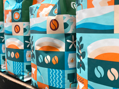 Coffee Collage Pattern bag coffee collage colorful grocery icon illustration modern package packaging pattern simple vector