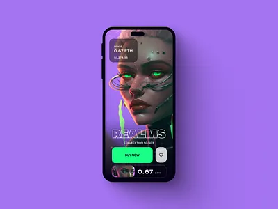 Introducing new NFT app screen! app art bitcoin clean crypto design eth nft trade ui ux