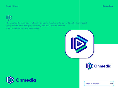 Onmedia logo design brand identity branding creative creative logo design icon logo logo design logo mark logo type media media logo minimalist logo social media vector youtube
