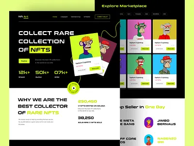 NFT Landing Page Website agency ashik blockchain branding cryptocurrency graphic design home homepage kids landingpage logo nft nftart nfts token ui web web design webdesign