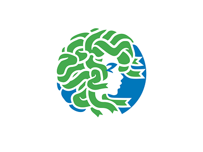 Meduza anime blue brand branding design gorgon green identity illustration japon jellyfish logo logotype meduza style