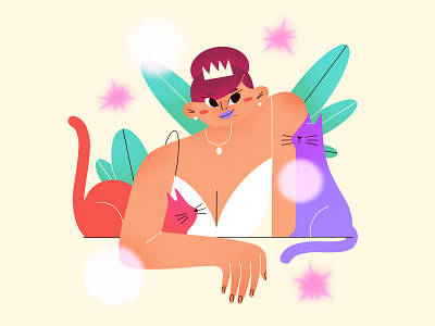 Cat Queen 2d 2d art adobe animals art bitmap cat character character design design digital art drawing flat illustration graphic design illo illustration illustrator procreate vector women