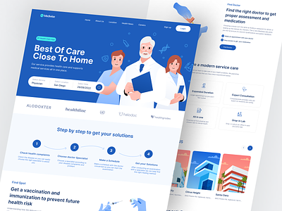 Mediwise - Health Care Landing Page 2d 2d illustration art design design illustration figma flat flat illustration graphic design health health care health illustration illustration landing page landing page illustration ui illustration vector vector art web illustration website illustration