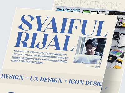 Personal Website Portfolio ⚪️🔵 blue brutal brutalism design landing landing page pages personal popular portfolio ui ux web web design website white