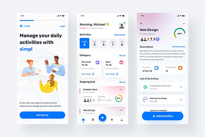 Simpl - Task Management App android app app design application clean design design for app display ios mobile mobile app mobile app design mobile app design mobile apps realistic screeen simple ui ux website
