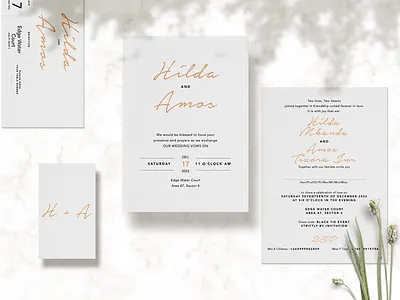 Wedding Card Invitation & Program branding clean design graphic design minimal publication design wedding wedding card