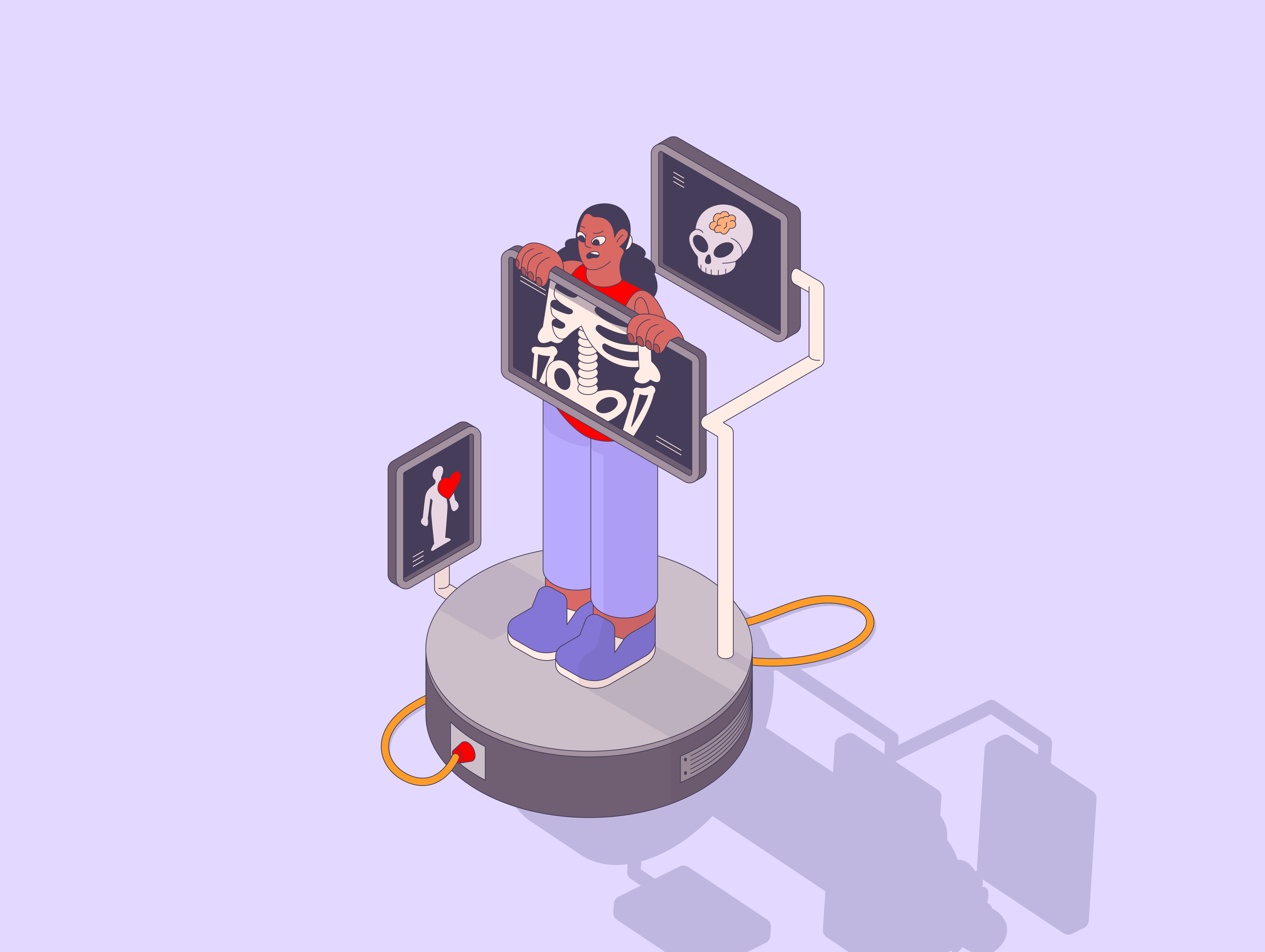 Womxn’s Day doctor illustration medical science skull woman women