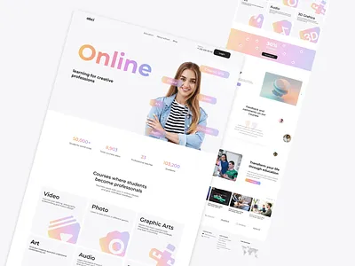 Online education - web site design download education figma landing online education ui ux web webdesignfree