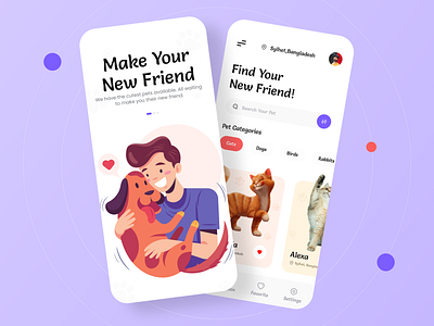 Pet Adoption App adoption app app app design app ui app ui design pet pet adoption pet adoption app ui ux ux design