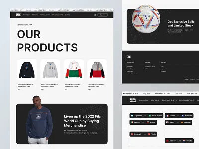 Redesign Fifa Store Landing Page | Sunnyday clean dark design fifa graphic design homepage landing page livescore match modern soccer sport sports sports app ui ux webdesign website website concept world cup