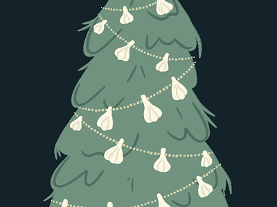 Garlic Garland animation christmas tree decoration design frame animation garland garlic holiday illustration stylized tree vector