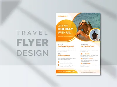 Modern Travel Flyer Design or Leaflet Template. business flyer flyer flyer design flyer template graphic design illustration leaflet modern flyer poster travel flyer ui ux vector