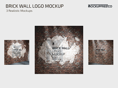 Free Brick Wall Logo Mockup brick free mock up mockup mockups photoshop psd template templates wall