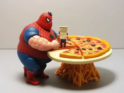 Fat Spiderman Miniature 3d graphic design