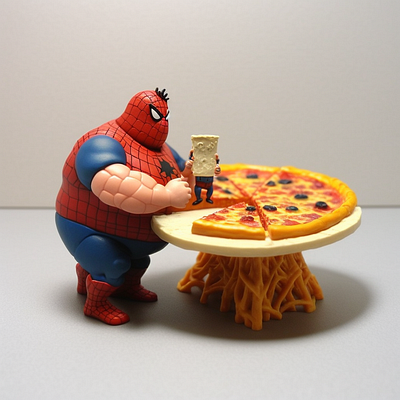 Fat Spiderman Miniature 3d graphic design