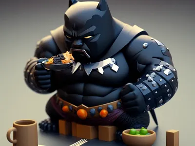 Fat Tchalla Miniature 3d art design digital design graphic design