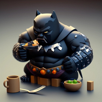 Fat Tchalla Miniature 3d art design digital design graphic design