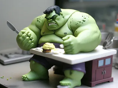 Fat Iron Man Miniature 3d art design digital design graphic design