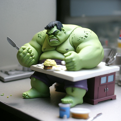 Fat Iron Man Miniature 3d art design digital design graphic design