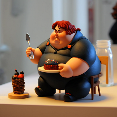 Fat Black Widow Miniature 3d art design digital design graphic design