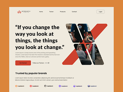 Fitness website landing page design exercise fitness fitness landing page fitness website gym health homepage interface landing landing page landingpage sports trainer ui ui design web design website design workout